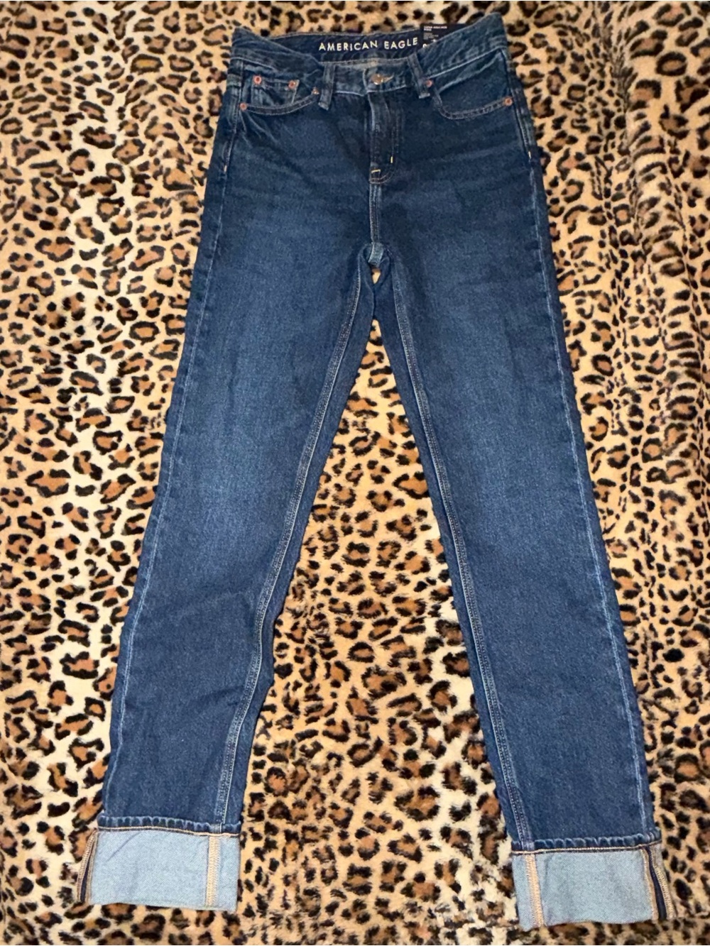 American Eagle Outfitters Women's Dark Blue straight Jeans
